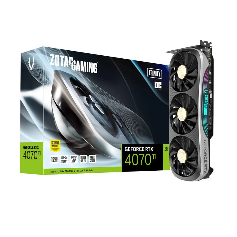 (Pre-Owned) Zotac Gaming GeForce RTX 4070 Ti Trinity OC 12GB GDDR6X Graphics Card ZT-D40710J-10P  - كرت شاشة مستعمل